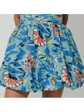 Cleobella Suri Mini Bubble Hem Skirt in Calypso Size Small NWOT